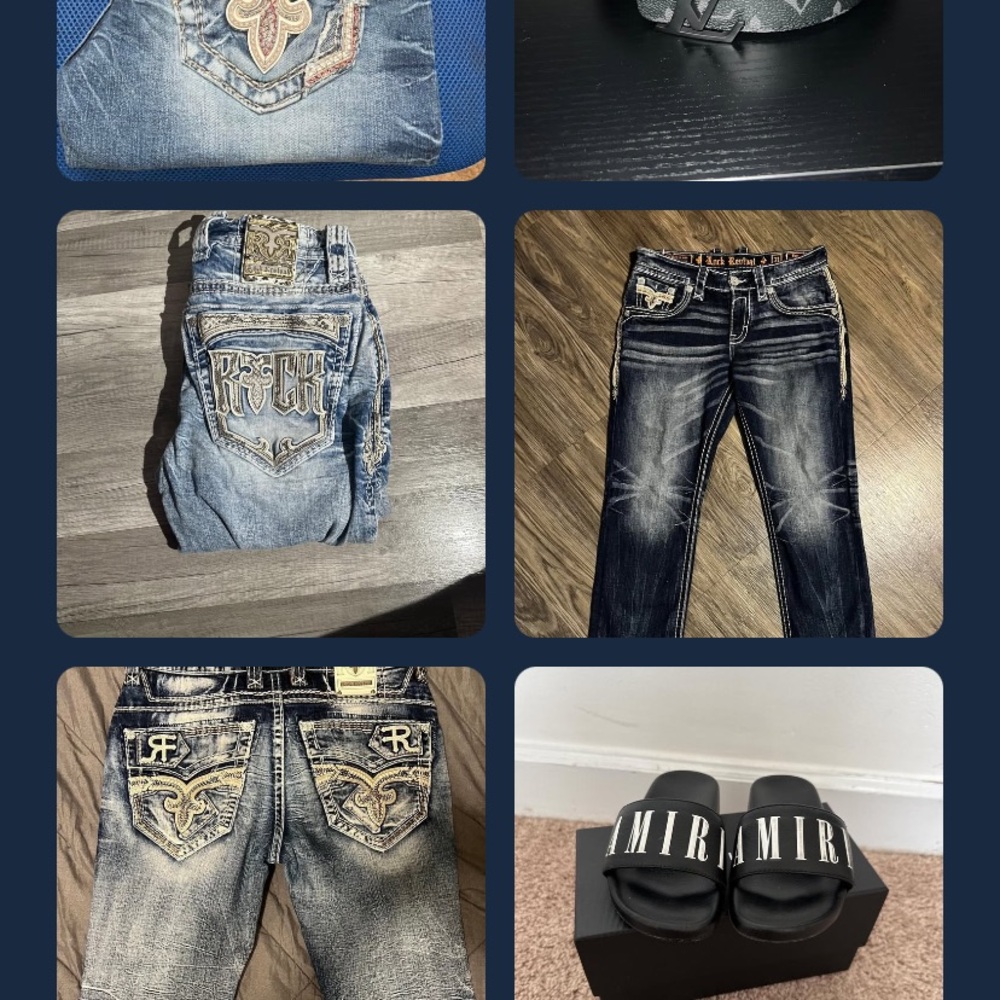 Blue Skinny Jeans with Distressed Details and Whiskering